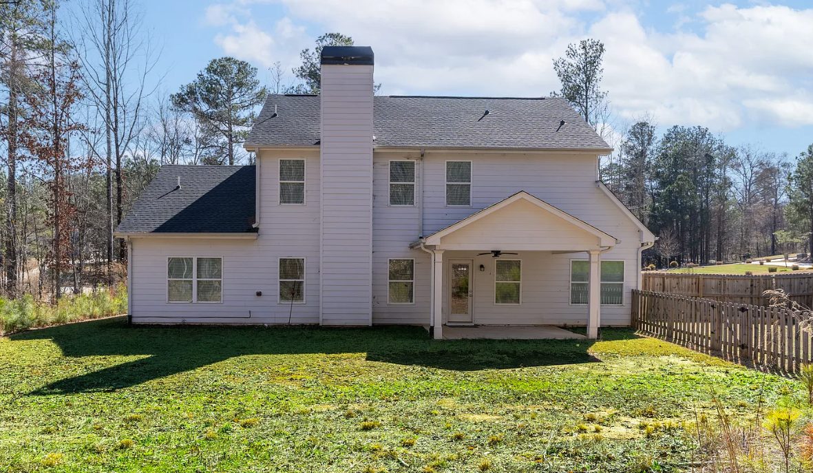 Backyard and covered patio
